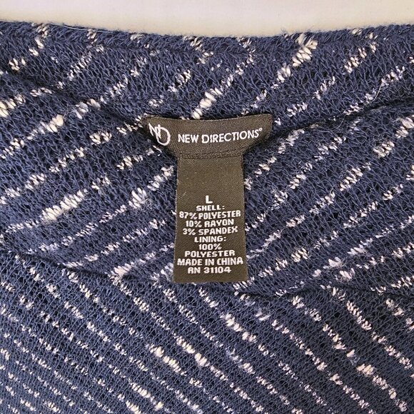 Navy and White Lightweight Full Knit Skirt - Picture 2 of 3